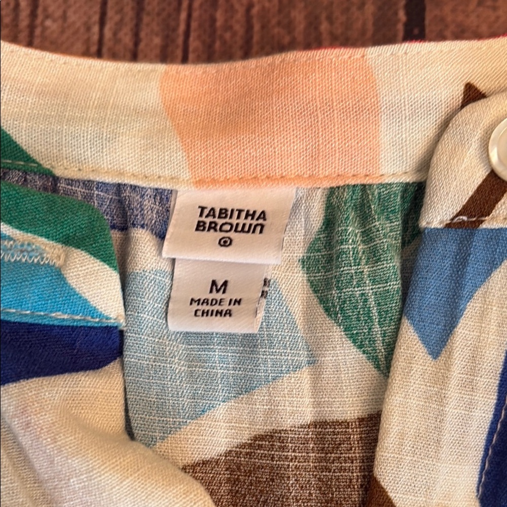Tabitha Brown for Target Beach Cover, Shirt Dress, Tunic Sz M - Picture 3 of 7